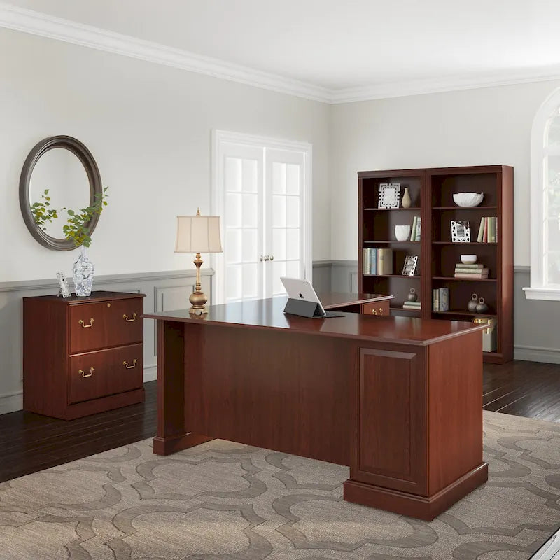 Lateral File Cabinet in Harvest Cherry — Lockable, ANSI/BIFMA Certified