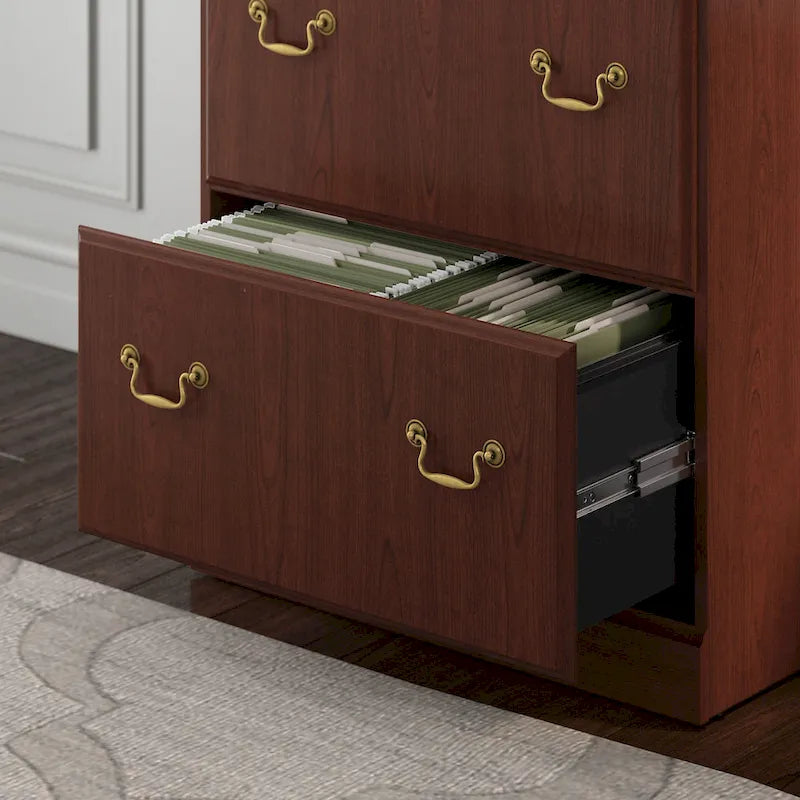 Lateral File Cabinet in Harvest Cherry — Lockable, ANSI/BIFMA Certified