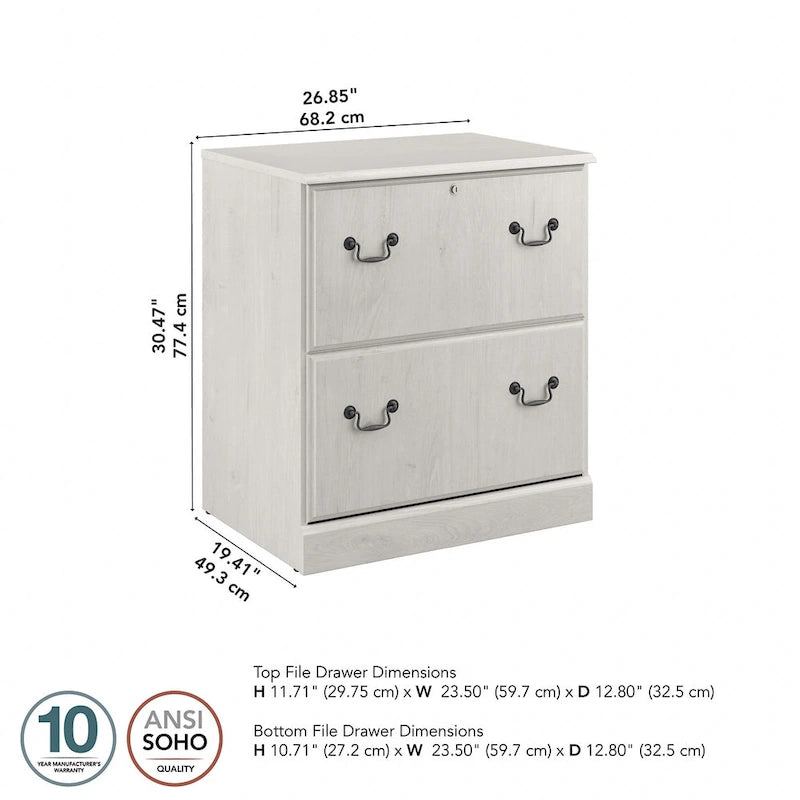 Lateral File Cabinet in Harvest Cherry — Lockable, ANSI/BIFMA Certified