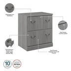 Lateral File Cabinet in Harvest Cherry — Lockable, ANSI/BIFMA Certified