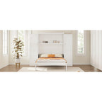 Full Size Murphy Bed with Two Wardrobe and Storage Shelf