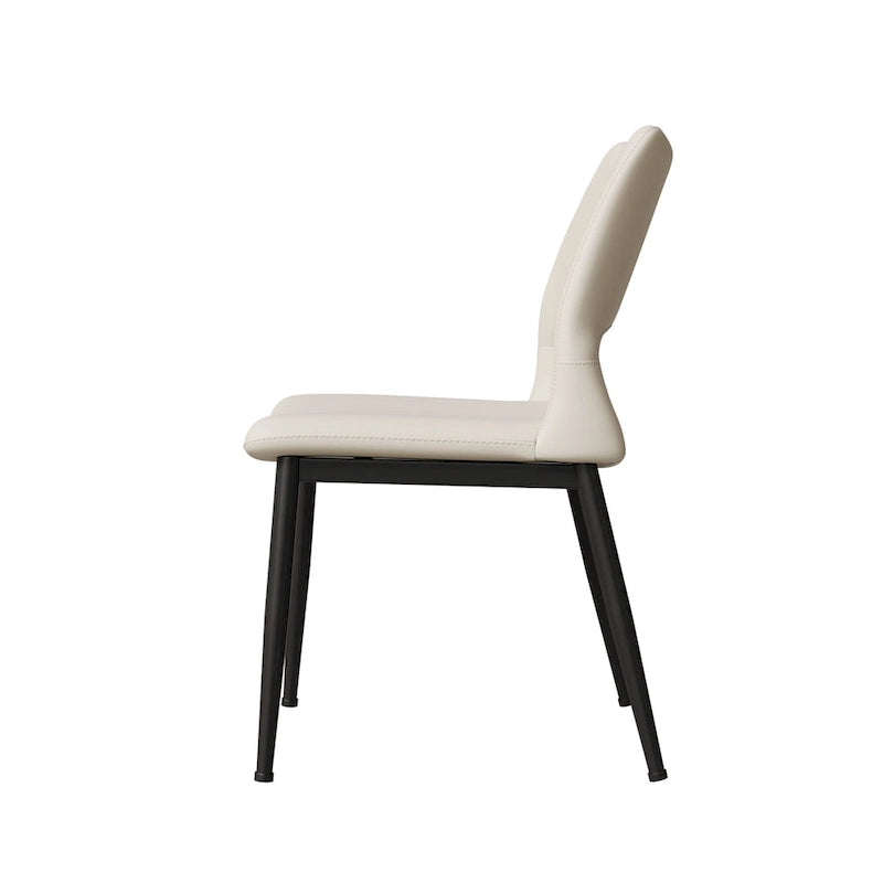 Set of 2 Modern Minimalist PU Leather Dining Chairs
