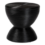 Laminated Natural Rattan Hourglass Side Table — Boho Chic, Fully Assembled