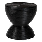 Laminated Natural Rattan Hourglass Side Table — Boho Chic, Fully Assembled