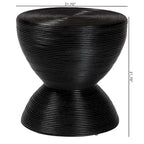 Laminated Natural Rattan Hourglass Side Table — Boho Chic, Fully Assembled