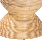 Laminated Natural Rattan Hourglass Side Table — Boho Chic, Fully Assembled