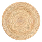 Laminated Natural Rattan Hourglass Side Table — Boho Chic, Fully Assembled