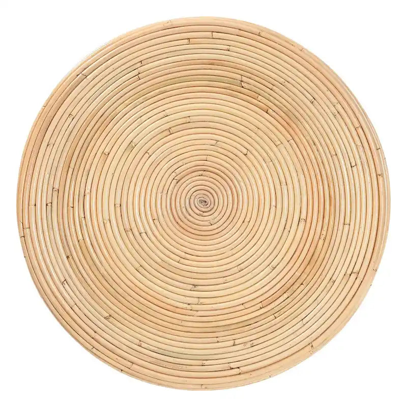 Laminated Natural Rattan Hourglass Side Table — Boho Chic, Fully Assembled