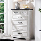 Farmhouse 6 Drawers Dresser Chests, Wood Rustic Chest of Drawers