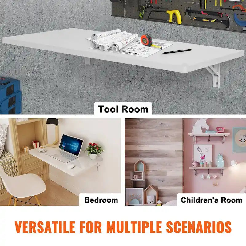 Floating Wall Mount Desk, Foldable Table for Home or Office