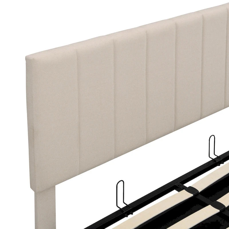 Upholstered Platform Bed with Hydraulic Storage System