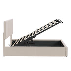 Upholstered Platform Bed with Hydraulic Storage System