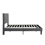 Queen Size Upholstered Bed with Wood Slat Support — 500 lb, No Box Spring