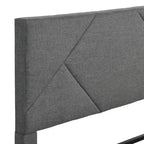 Queen Size Upholstered Bed with Wood Slat Support — 500 lb, No Box Spring