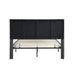 Queen Size Upholstered Bed with Wood Slat Support — 500 lb, No Box Spring