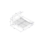 Queen Size Upholstered Bed with Wood Slat Support — 500 lb, No Box Spring