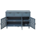 Retro Style 47.24 Horizontal Dresser with 3 Drawer and 3 Door, Carved Panel for Bedroom, Living Room