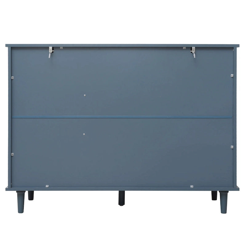 Retro Style 47.24 Horizontal Dresser with 3 Drawer and 3 Door, Carved Panel for Bedroom, Living Room