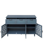 Retro Style 47.24 Horizontal Dresser with 3 Drawer and 3 Door, Carved Panel for Bedroom, Living Room