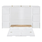 Murphy Bed with Storage Drawers, Cabinets & Built-In USB Charging Ports