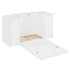 Murphy Bed with Storage Drawers, Cabinets & Built-In USB Charging Ports