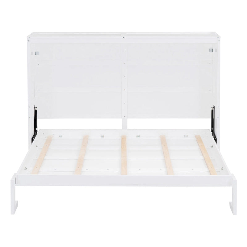 Full Size Wooden Wall Murphy Bed — Space-Saving Foldable Wall Bed