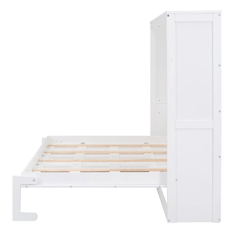 Full Size Wooden Wall Murphy Bed — Space-Saving Foldable Wall Bed