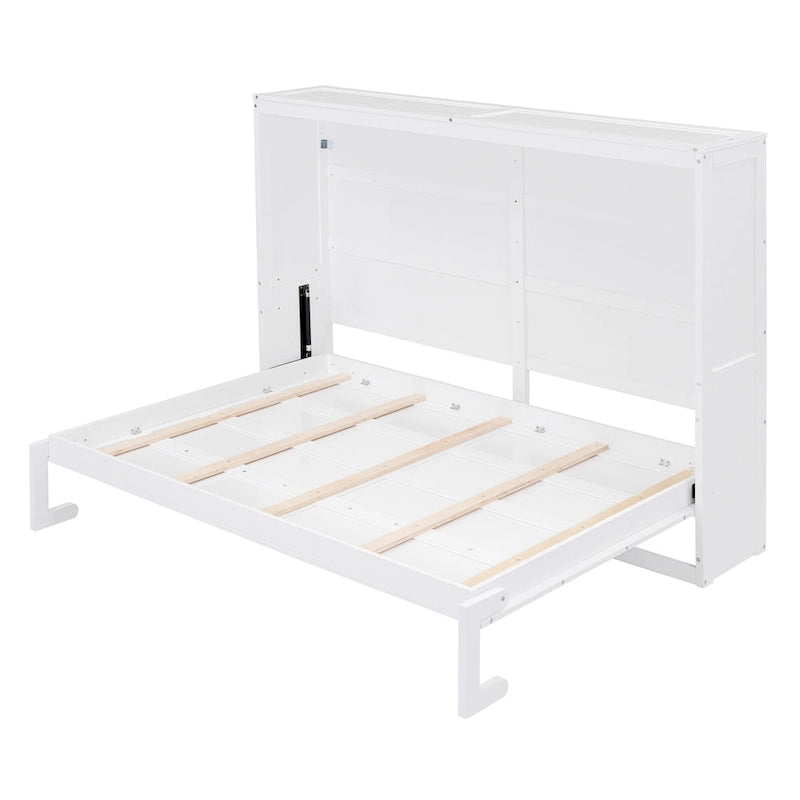 Full Size Wooden Wall Murphy Bed — Space-Saving Foldable Wall Bed