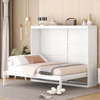 Full Size Wooden Wall Murphy Bed — Space-Saving Foldable Wall Bed
