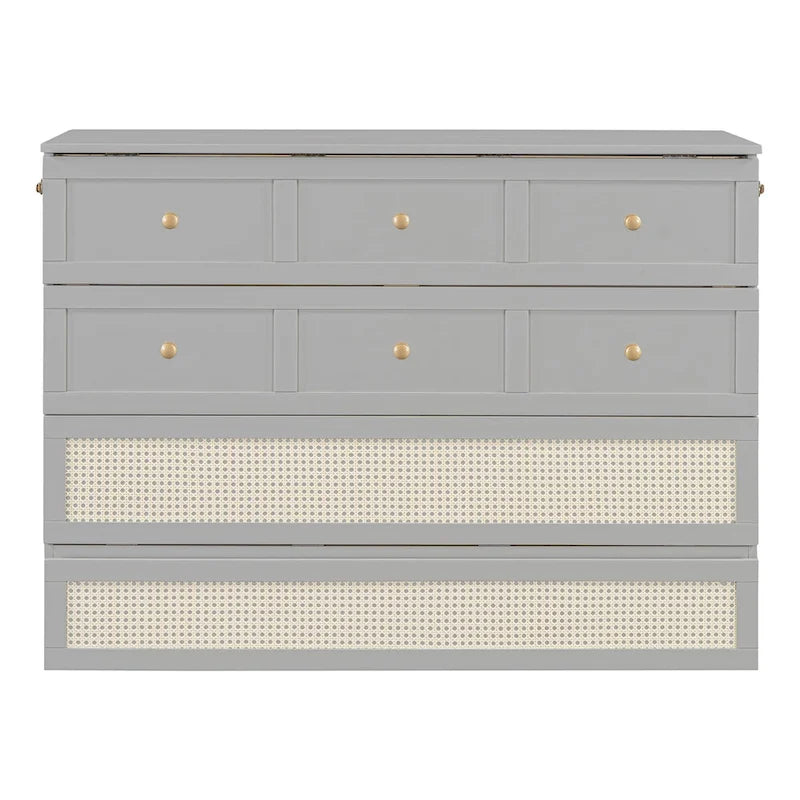 Full Size Murphy Bed with Storage Drawers & Space-Saving Cabinet Design
