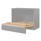 Full Size Murphy Bed with Storage Drawers & Space-Saving Cabinet Design