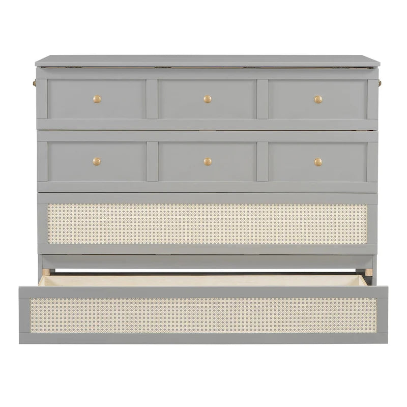 Full Size Murphy Bed with Storage Drawers & Space-Saving Cabinet Design