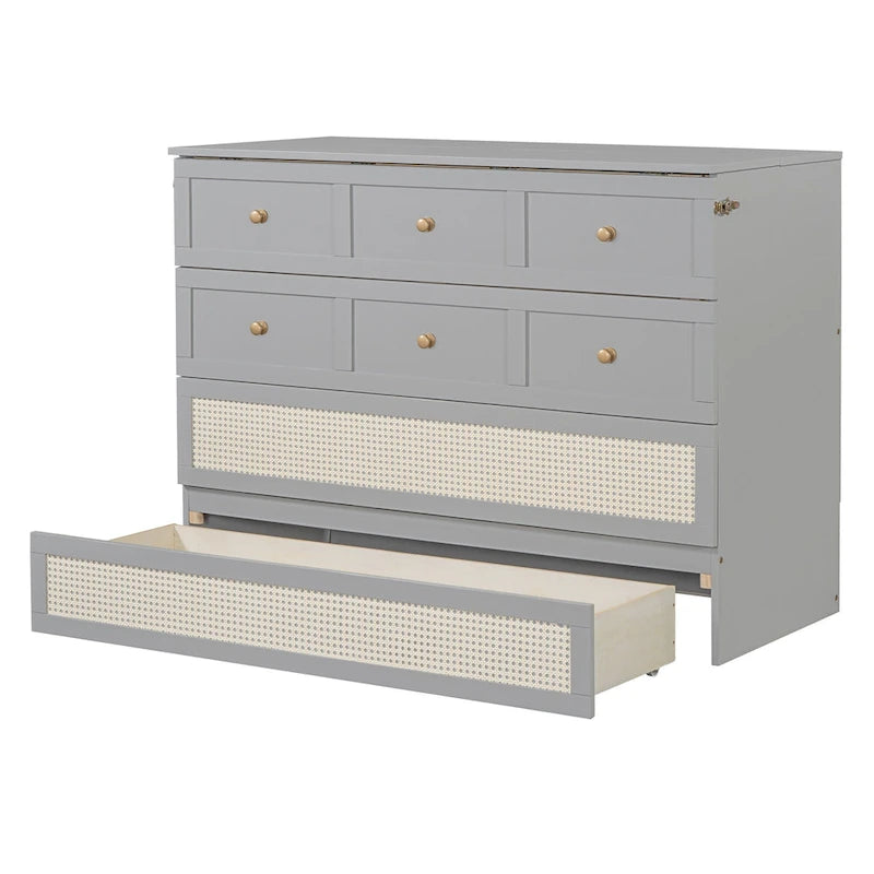 Full Size Murphy Bed with Storage Drawers & Space-Saving Cabinet Design