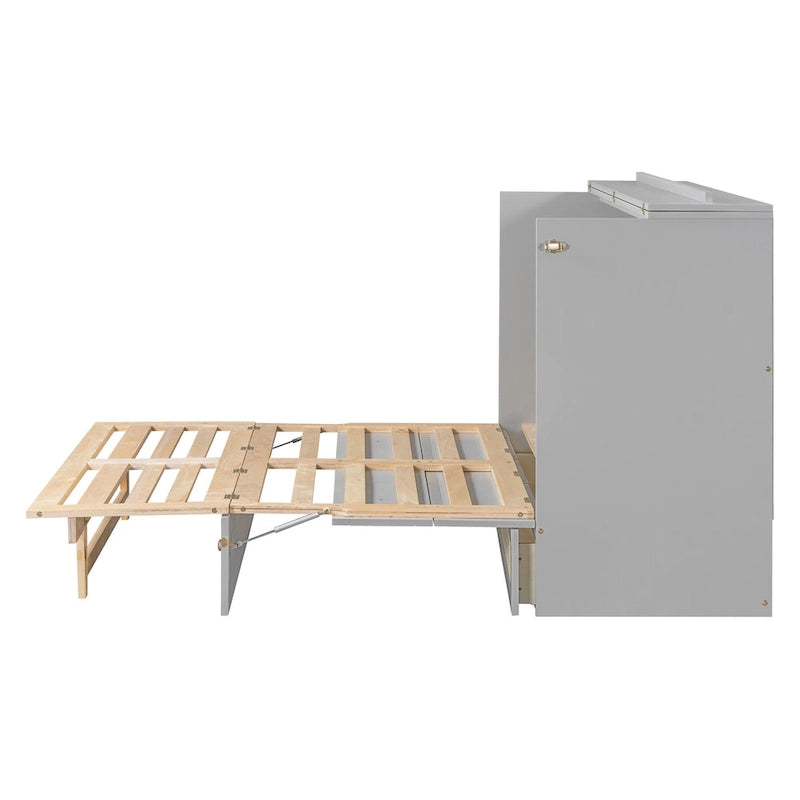 Full Size Murphy Bed with Storage Drawers & Space-Saving Cabinet Design