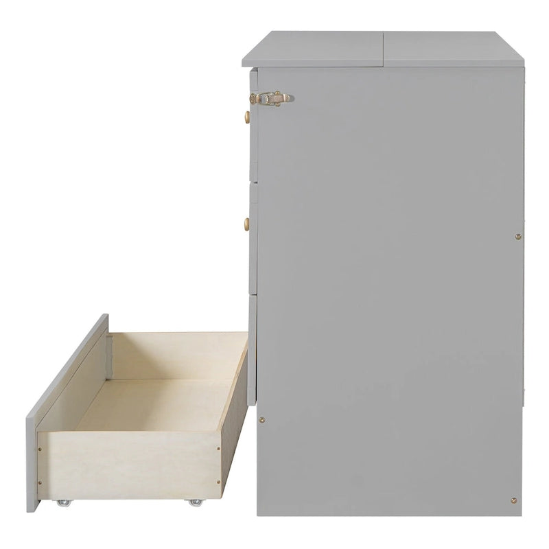 Full Size Murphy Bed with Storage Drawers & Space-Saving Cabinet Design