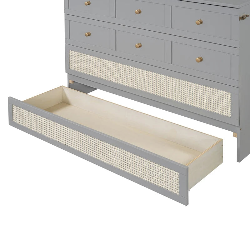 Full Size Murphy Bed with Storage Drawers & Space-Saving Cabinet Design