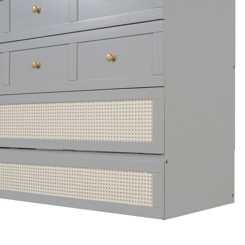 Full Size Murphy Bed with Storage Drawers & Space-Saving Cabinet Design