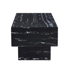 43.3 MDF Coffee Table with Black Marble Texture, 300lbs Capacity