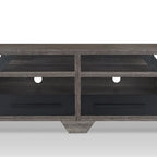 Modern Gray 82-Inch Wide Tiered TV Stand with Open Shelves & 2 Drawers
