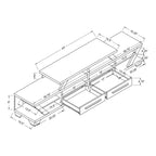 Modern Gray 82-Inch Wide Tiered TV Stand with Open Shelves & 2 Drawers