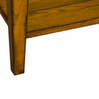Oak Square Lamp Table — Poplar & Cathedral Oak Veneer, Medium Brown Finish