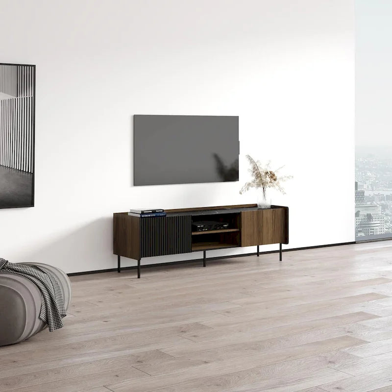 Modern 2-Door TV Stand Console — Fits Up to 70", Matte Finish, EU-Made