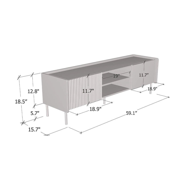 Modern 2-Door TV Stand Console — Fits Up to 70", Matte Finish, EU-Made