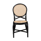 Mid-Century Modern Handcrafted Natural Rattan Dining Chair — Boho Style