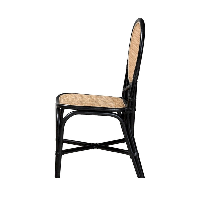 Mid-Century Modern Handcrafted Natural Rattan Dining Chair — Boho Style