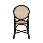 Mid-Century Modern Handcrafted Natural Rattan Dining Chair — Boho Style