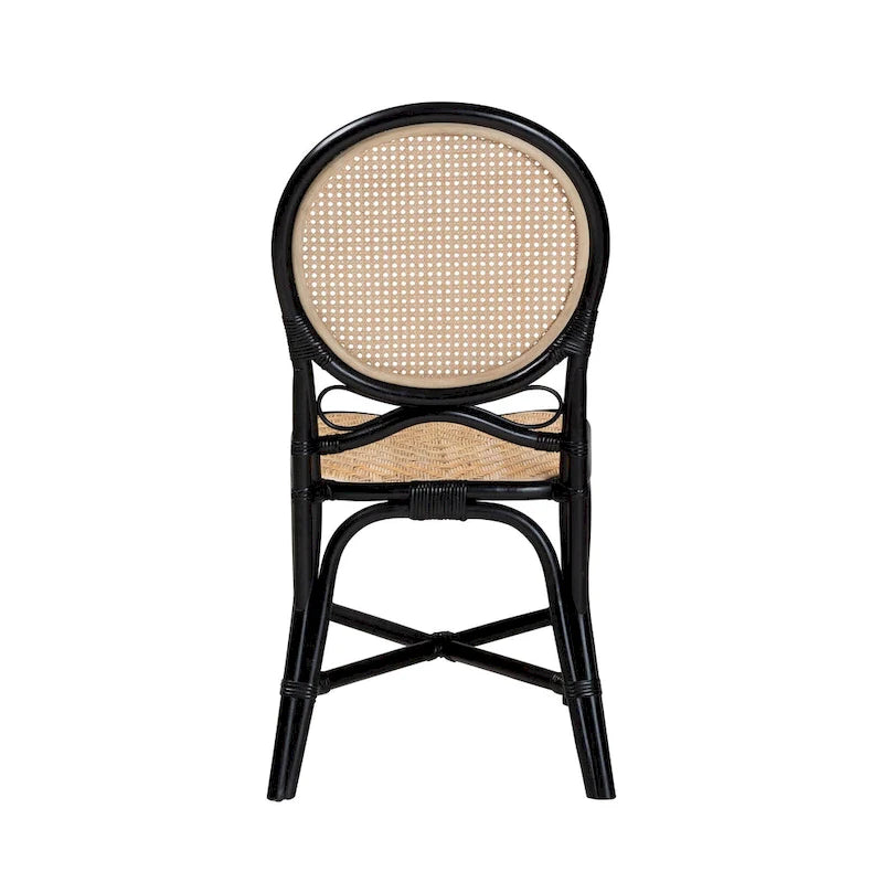 Mid-Century Modern Handcrafted Natural Rattan Dining Chair — Boho Style