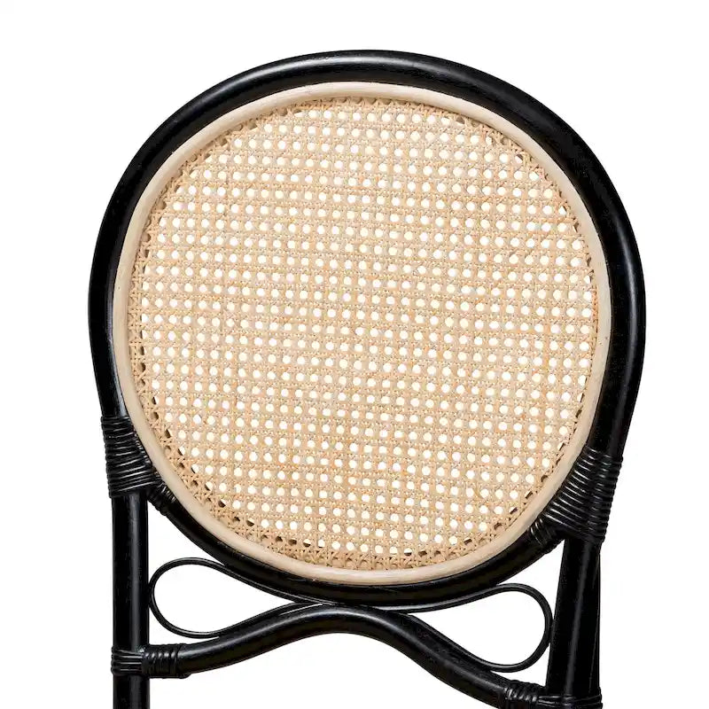 Mid-Century Modern Handcrafted Natural Rattan Dining Chair — Boho Style