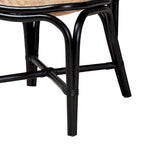 Mid-Century Modern Handcrafted Natural Rattan Dining Chair — Boho Style