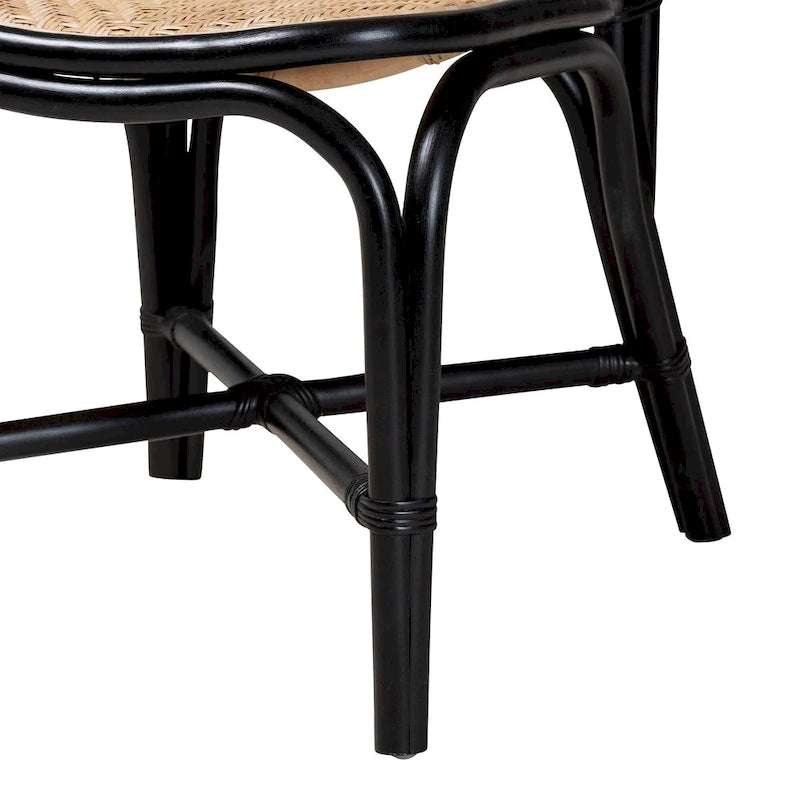 Mid-Century Modern Handcrafted Natural Rattan Dining Chair — Boho Style